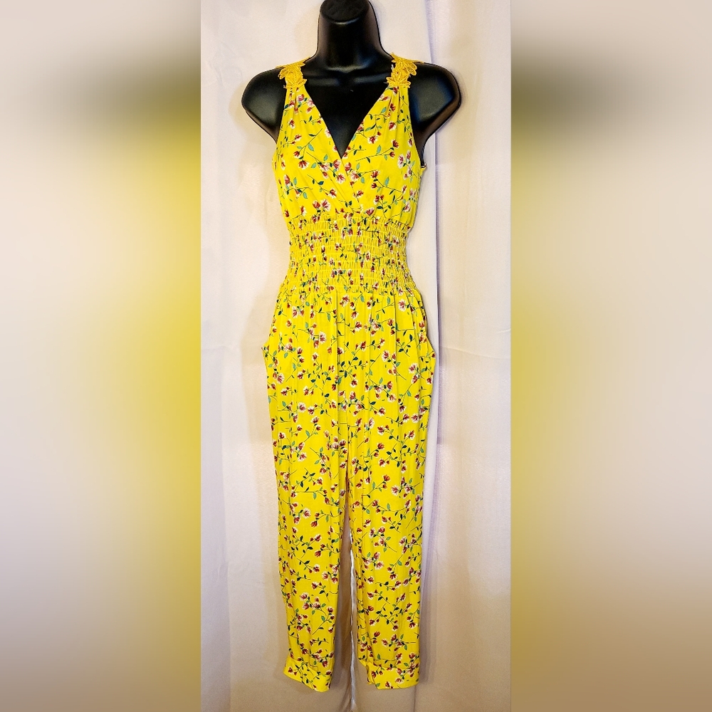 Floral Yellow Jumpsuit